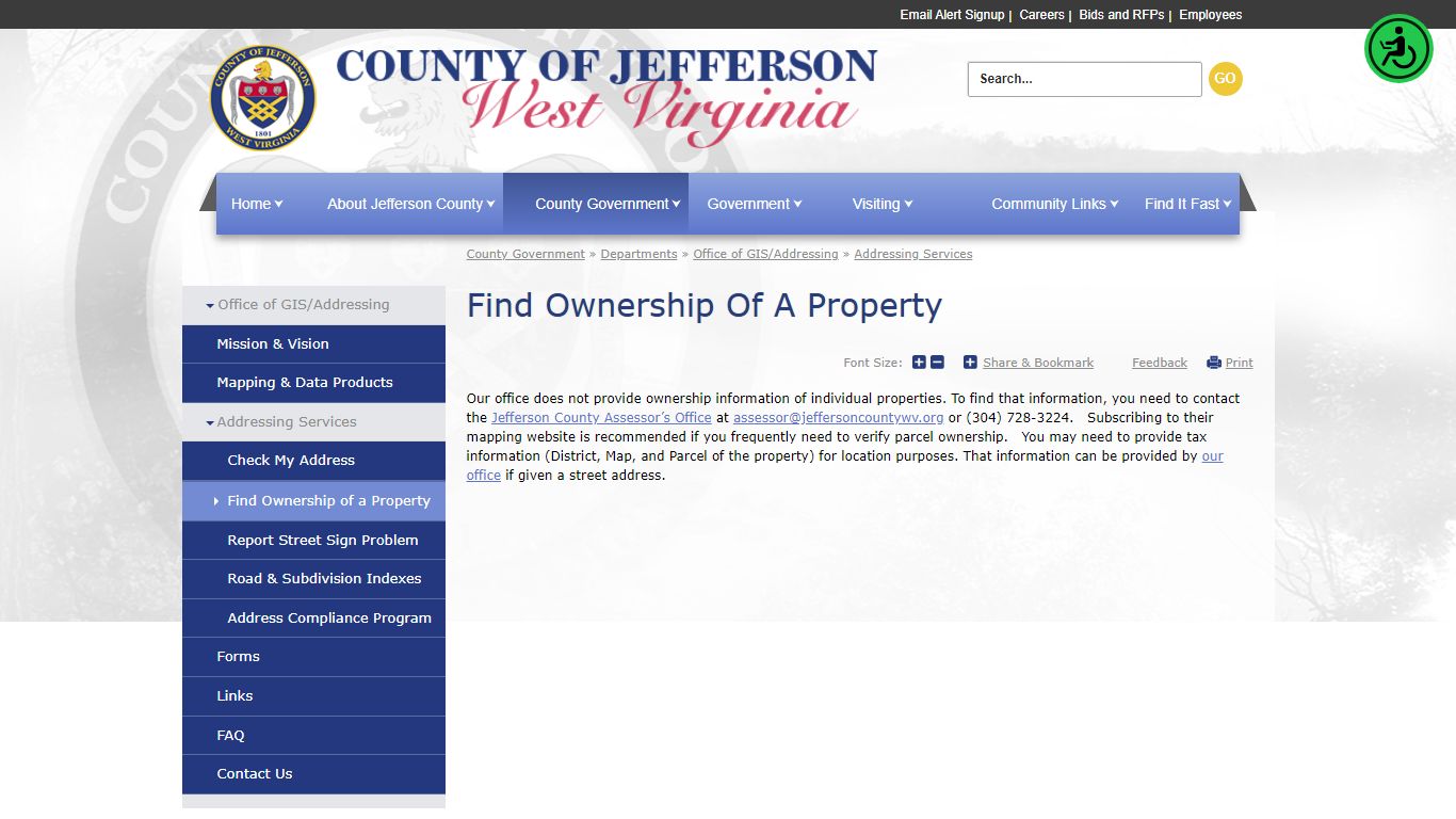 Find Ownership of a Property | Jefferson County Commission, WV