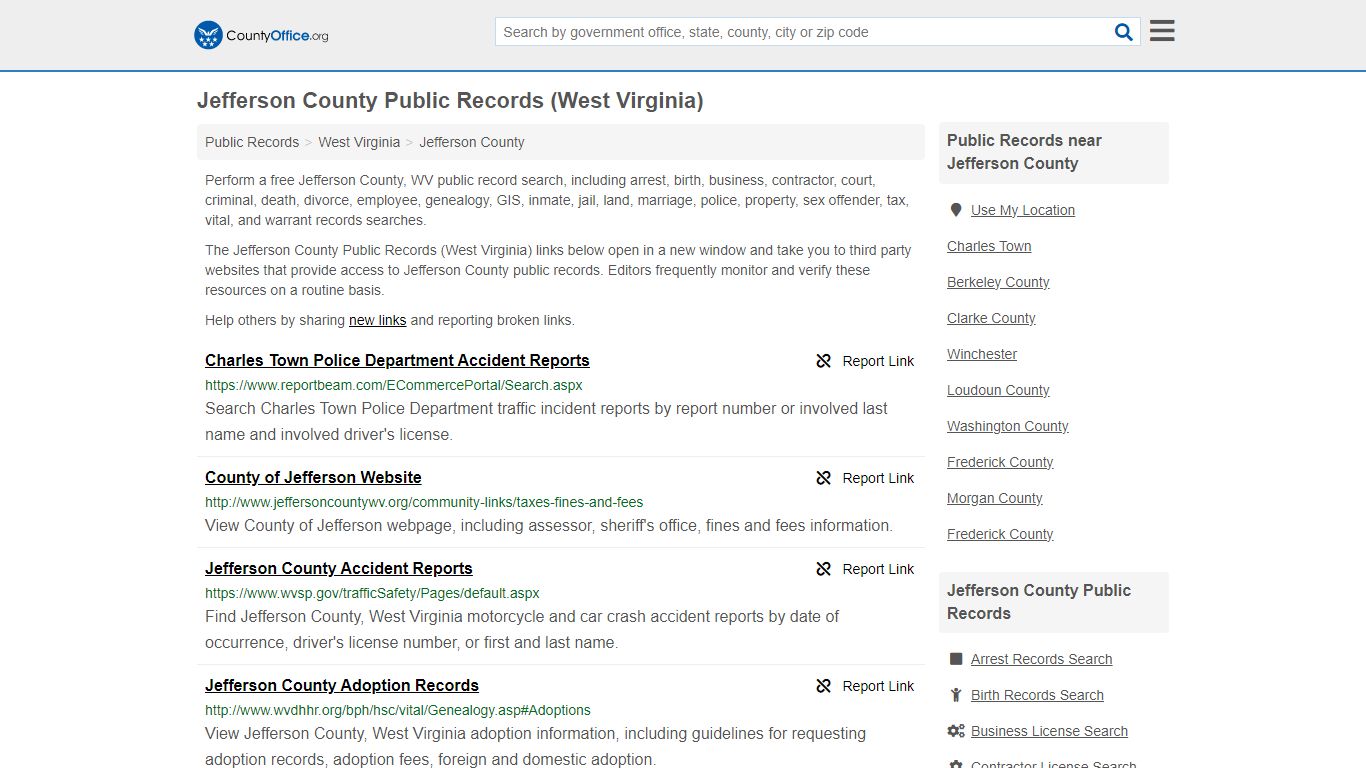 Jefferson County Public Records (West Virginia) - County Office