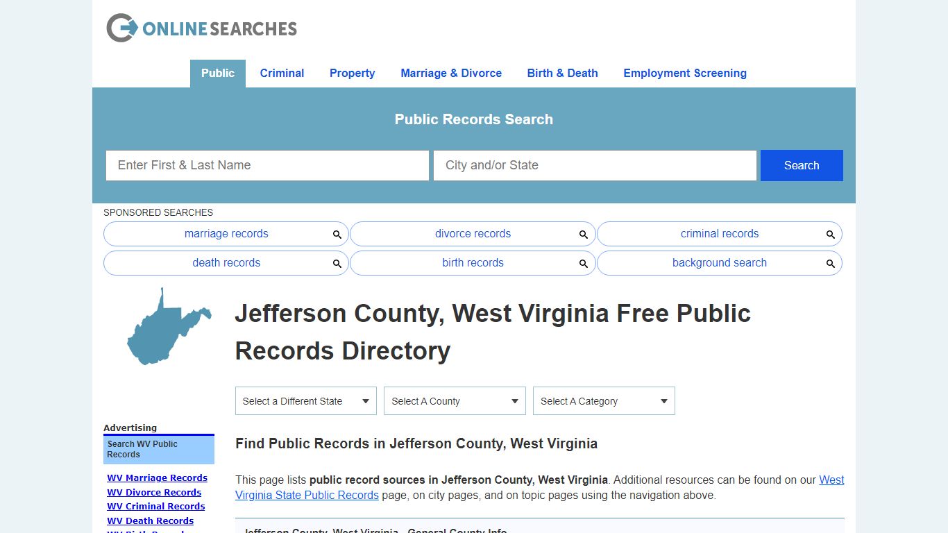 Jefferson County, West Virginia Public Records Directory
